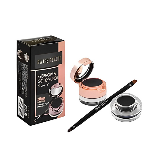 Swiss Beauty EYEBROW & GEL EYE LINER 2 IN 1 3G+4G 7 g (Hot Nude, Grey)