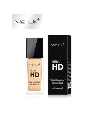 ME-ON Ultra Hd Cream Full Coverage Foundation For Normal Skin Type (Shade 02 - Natural) 30Ml