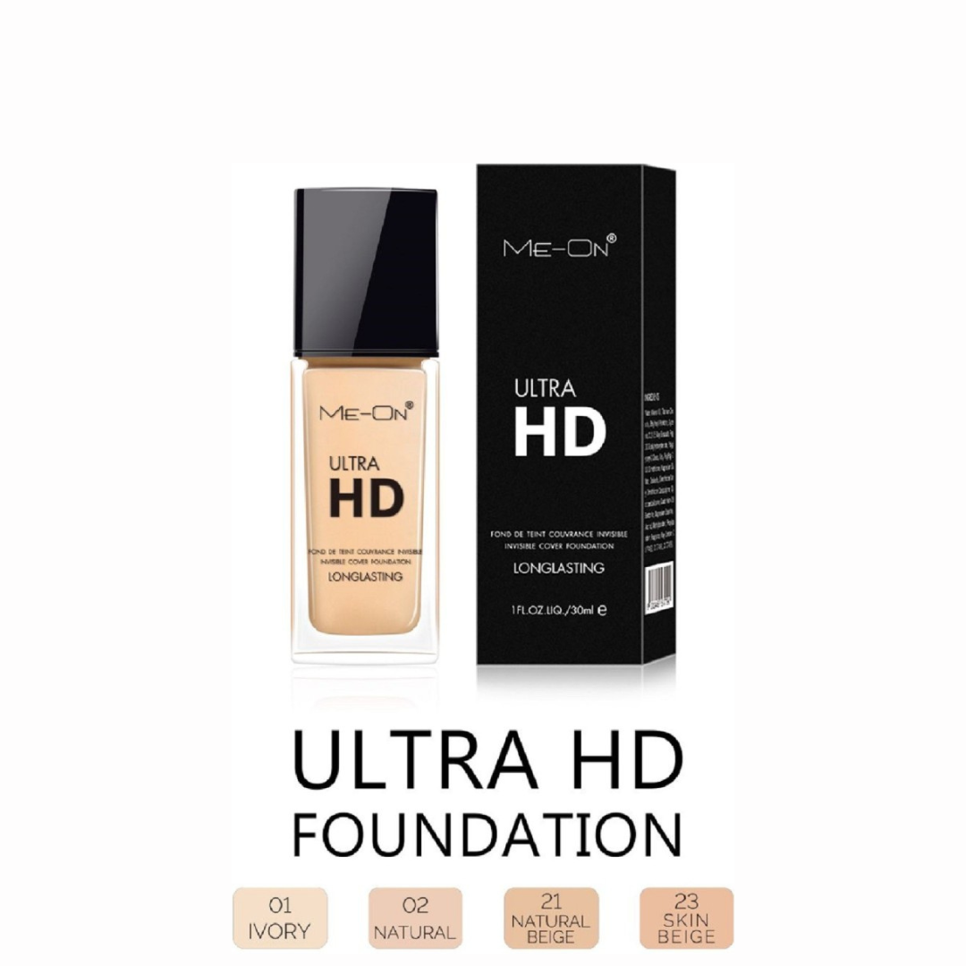 ME-ON Ultra Hd Cream Full Coverage Foundation For Normal Skin Type (Shade 02 - Natural) 30Ml