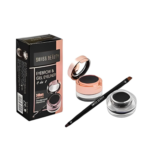 Swiss Beauty 2-in-1 Eyebrow & Gel Eyeliner – Waterproof, Smudge-Proof & Long-Lasting